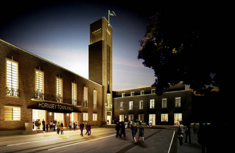 Hornsey Town Hall exterior render
