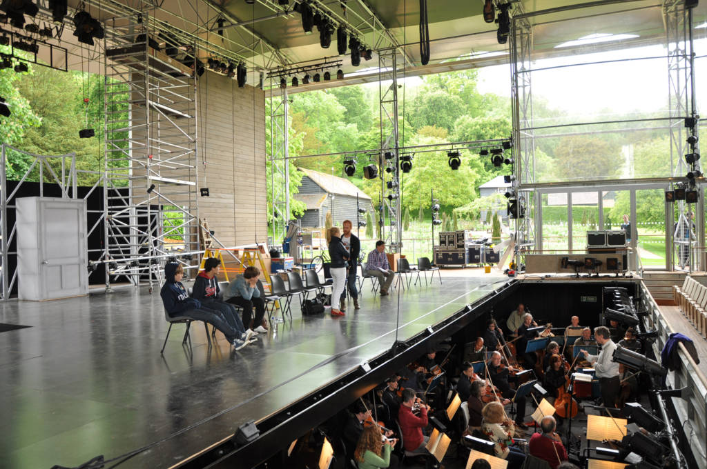 Garsington Opera summer opera festival orchestra pit and stage